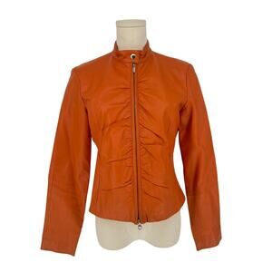 Vintage Y2K Vintage Wilsons Leather Maxima Orange Leather Jacket, Size S Casual